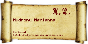 Mudrony Marianna névjegykártya